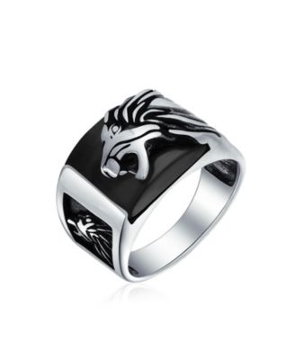 Large Roaring Lion Head Ring Solid Oxidized Sterling Silver