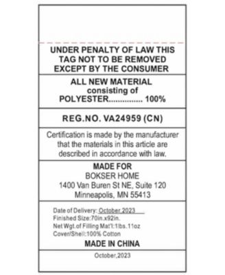 Bokser Home Light Weight Down Alternative Machine Washable Duvet Comforter Insert - Twin/Twin XL