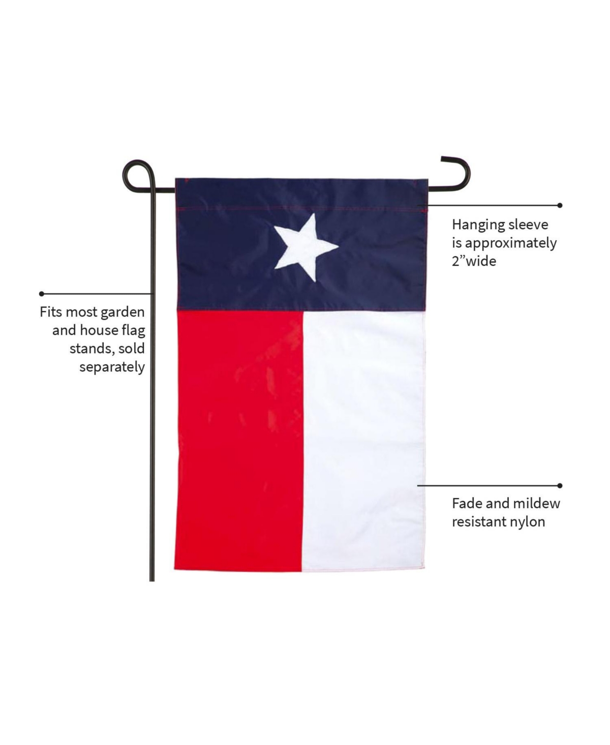 Evergreen Flag Texas State Flag Garden Applique Flag