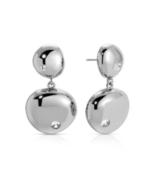 Polished Double Pebble Drop Earrings