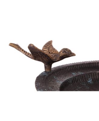 Garden Cast Metal Bird Bath on Pedestal 20 x 19 x 15 Inches