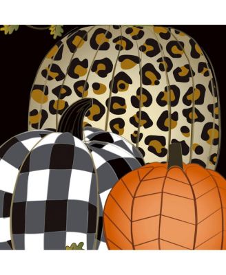 Mixed Print Pumpkins Sassafras Indoor Outdoor Switch Doormat 10"x1'10" Black