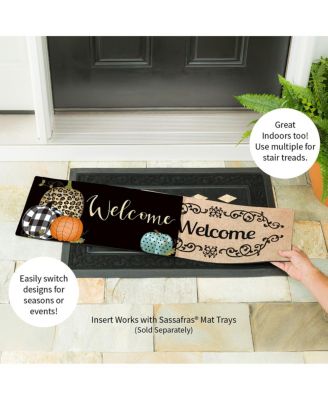 Mixed Print Pumpkins Sassafras Indoor Outdoor Switch Doormat 10"x1'10" Black