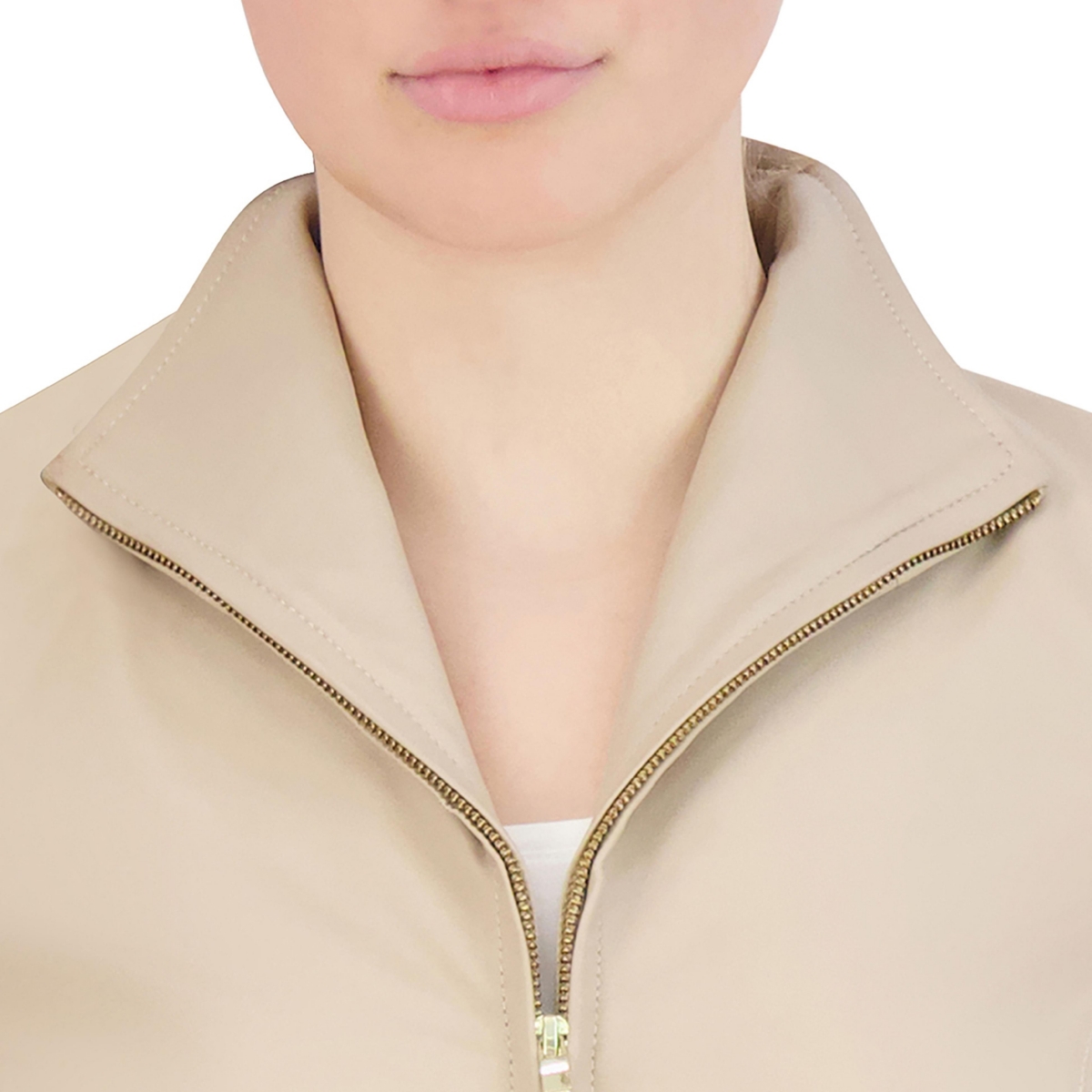 Cole Haan Women's Wing Collar Leather Jacket
