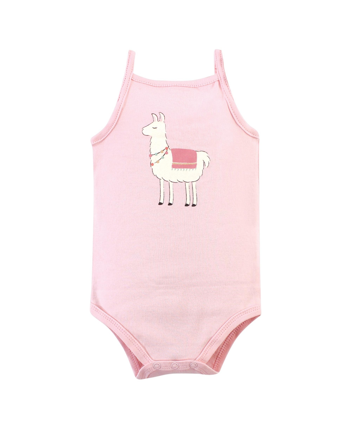 Hudson Baby Baby Girls Cotton Sleeveless Bodysuits 5pk,- Pink cactus