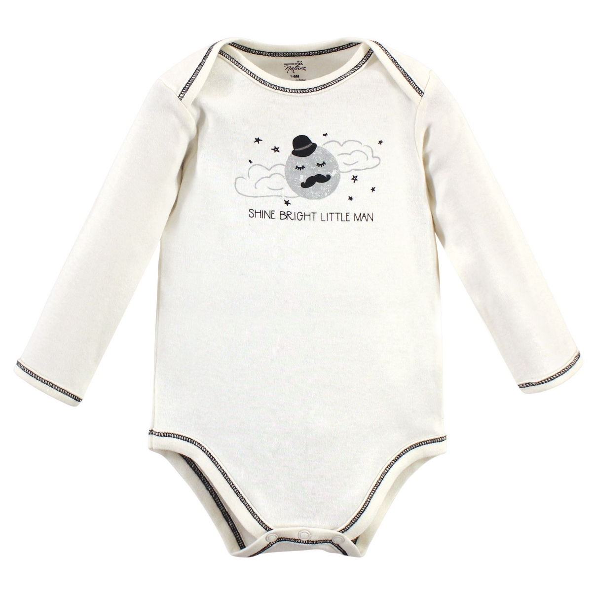 Touched by Nature Baby Boys Baby Organic Cotton Long-Sleeve Bodysuits 5pk,- Mr. Moon