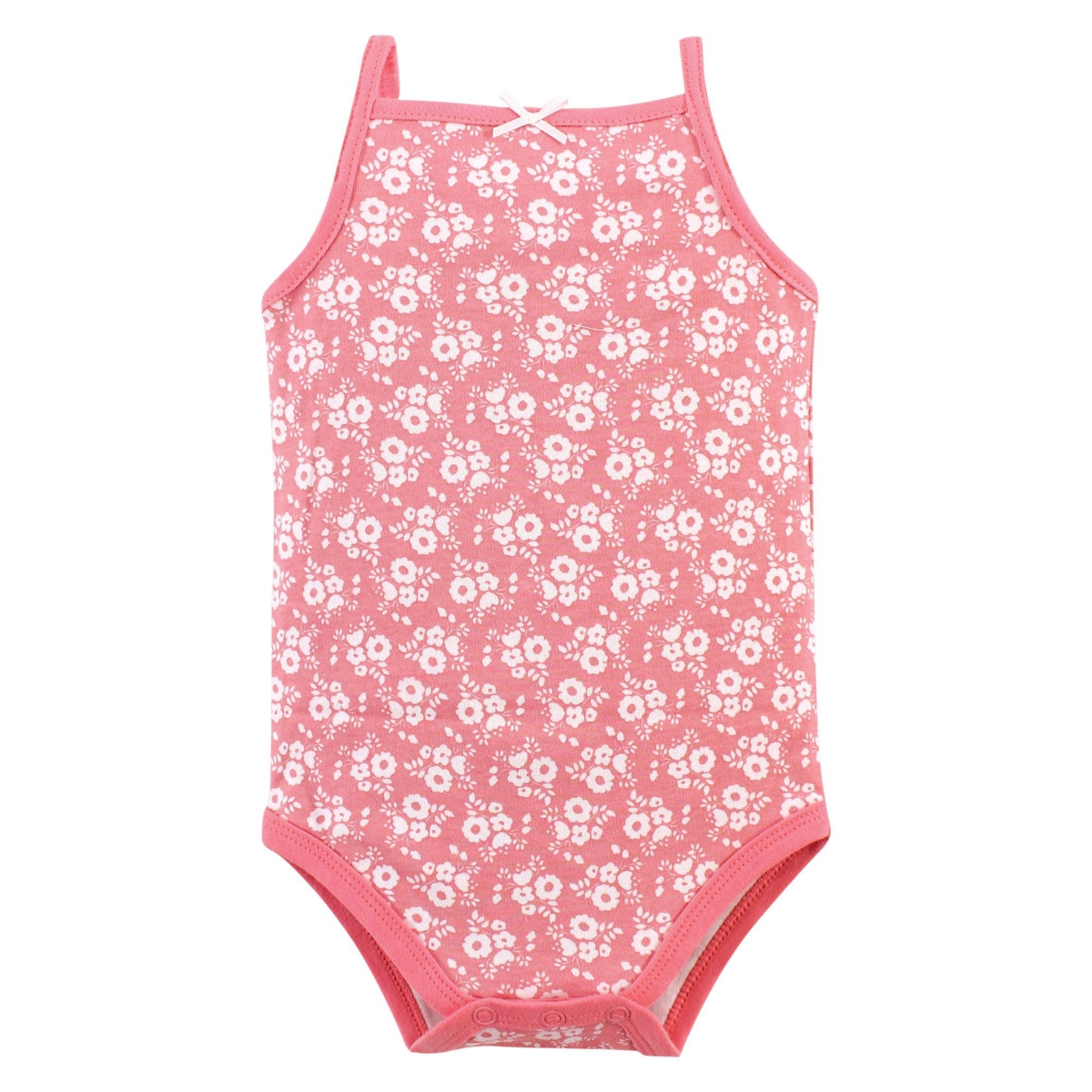 Hudson Baby Baby Girls Cotton Sleeveless Bodysuits 5pk,- Basic dot floral