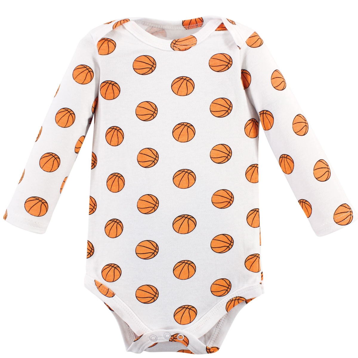 Hudson Baby Baby Boys Cotton Long-Sleeve Bodysuits 5pk,- Basketball