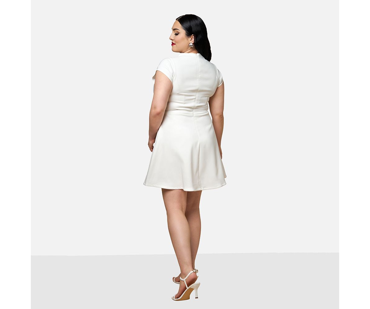 Rebdolls Plus Size Buttercup Short Sleeve Mini Skater Dress