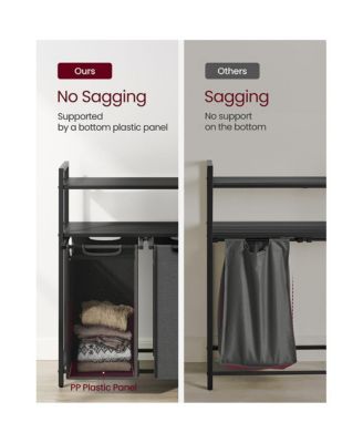 Laundry Hamper, Laundry Sorter With 2 Pull-out And Removable Bags, 2 Shelves, For Laundry Room