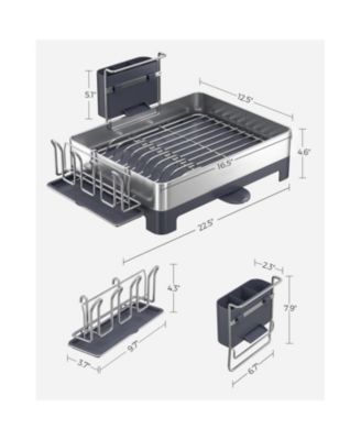 Rust-Resistant Stainless Steel Dish Drainer Rack for Sink or Countertop Use