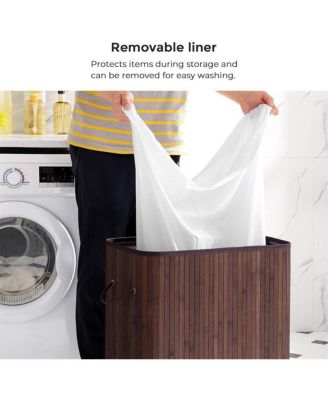 Wicker Laundry Basket with Cotton Handles