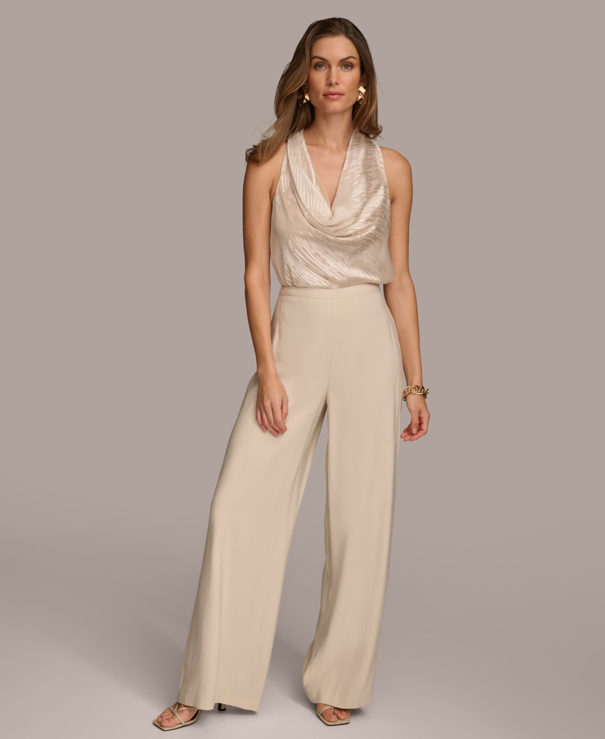 Donna Karan Women's Flat Front Wide-Leg Pants