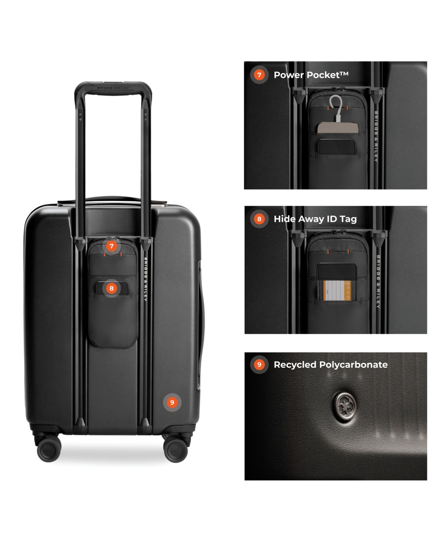 Чемодан Briggs & Riley Sympatico 3.0 Global Carry-On Expandable Spinner, цвет: Чёрный — фото 6