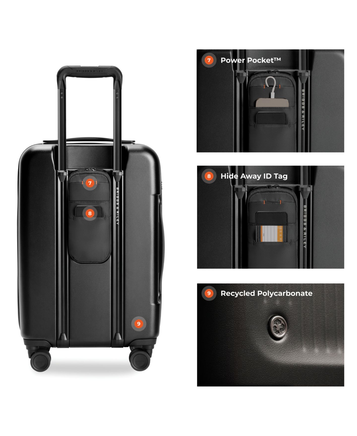 Чемодан Briggs & Riley Sympatico 3.0 Essential Carry-On Expandable Spinner, цвет: Чёрный — фото 6