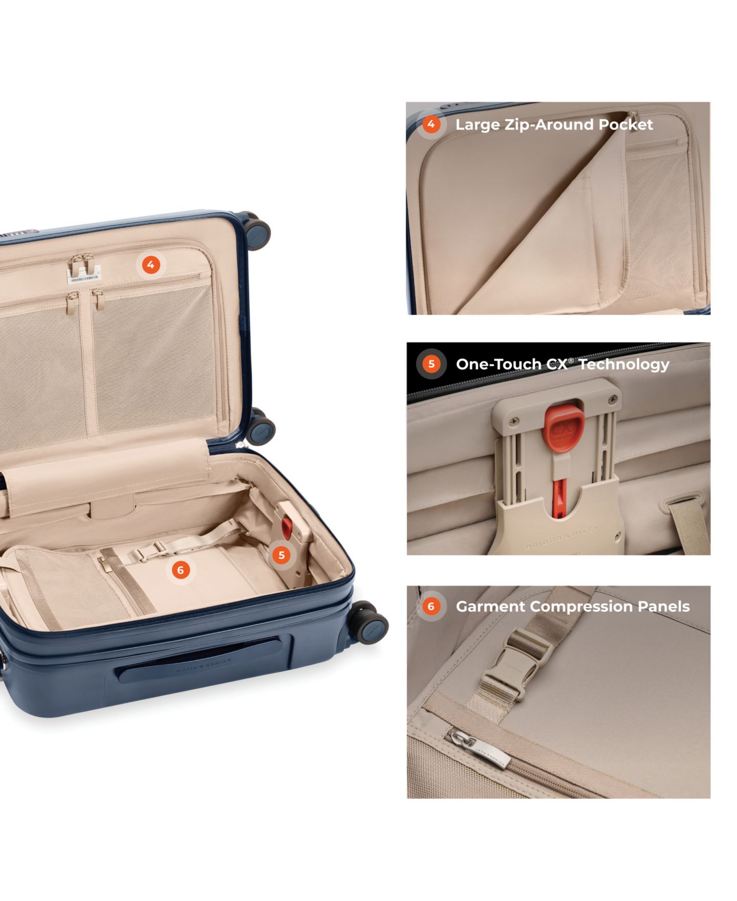 Чемодан Briggs & Riley Sympatico 3.0 Global Carry-On Expandable Spinner, цвет: Чёрный — фото 17