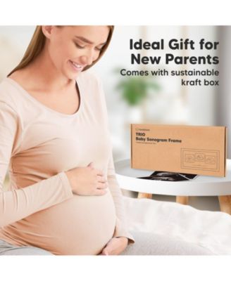 Trio Baby Sonogram Picture Frame, Baby Ultrasound Picture Frames for Baby Nursery, Mom to Be Gifts