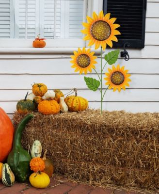 48.25"H Fall Metal Sunflowers Yard Stake
