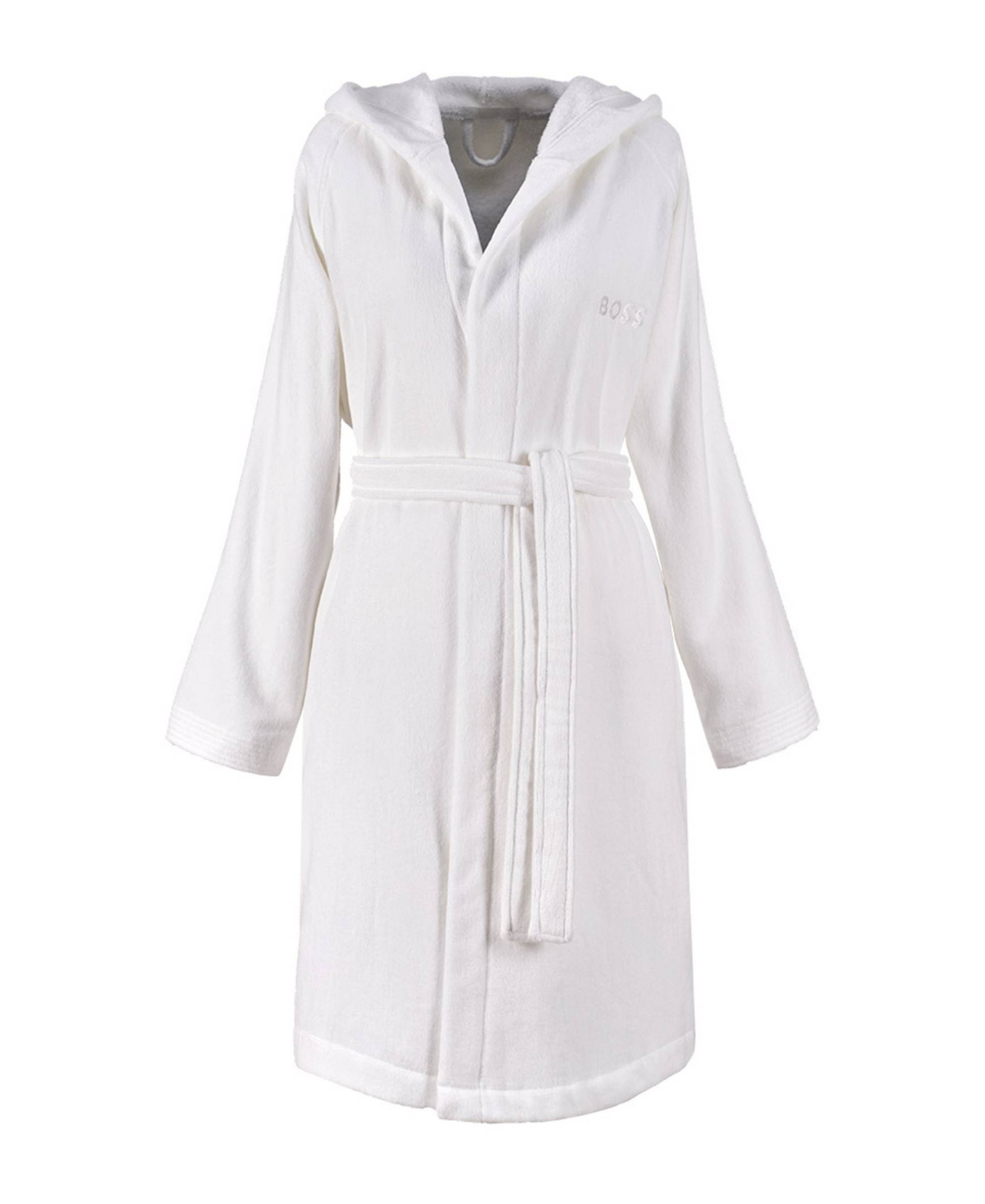 Boss Home Plain Hooded Cotton Velour Women's Bathrobe
