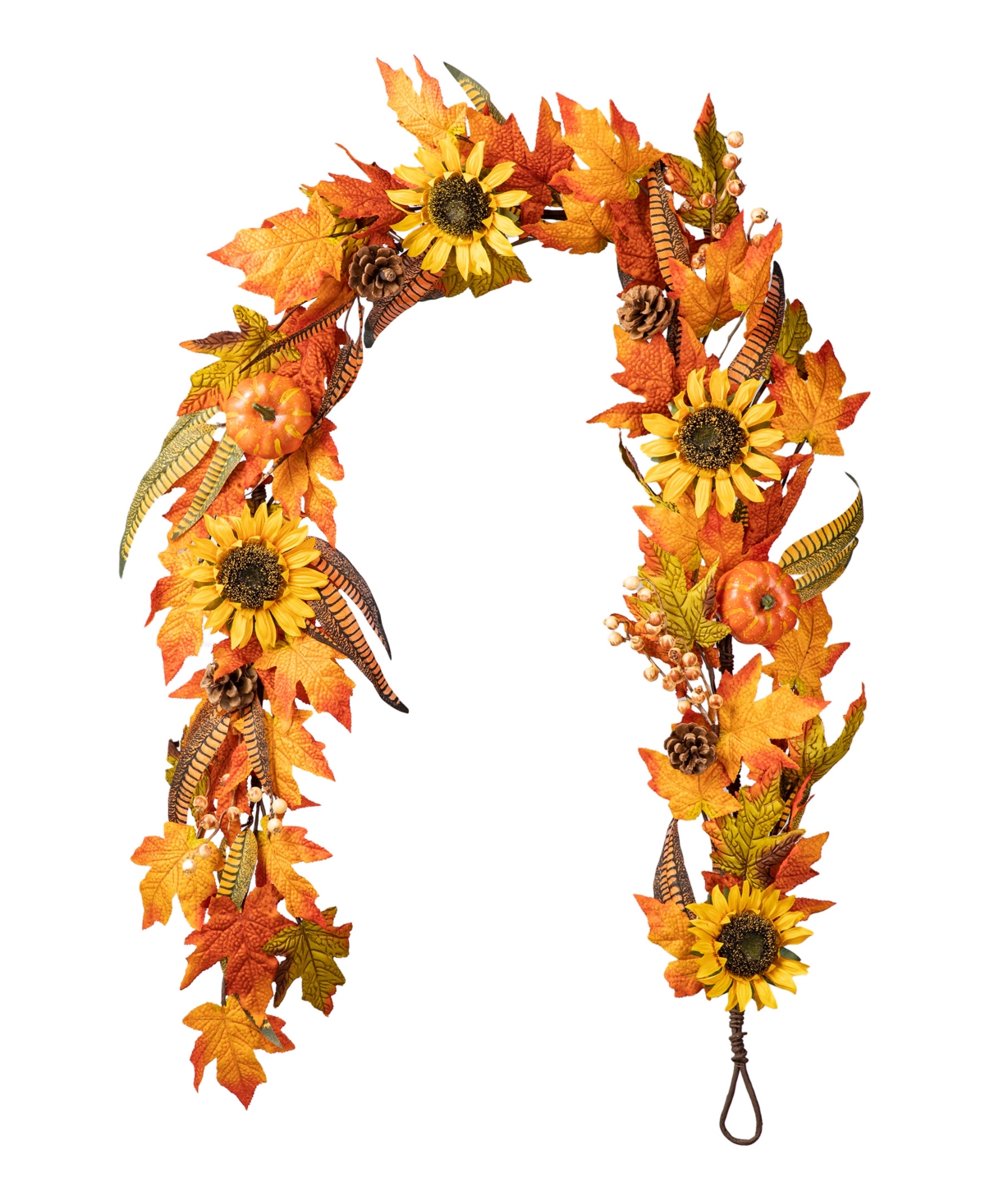 6ft Fall Maple Leaf and Sunflower Garland - Multi