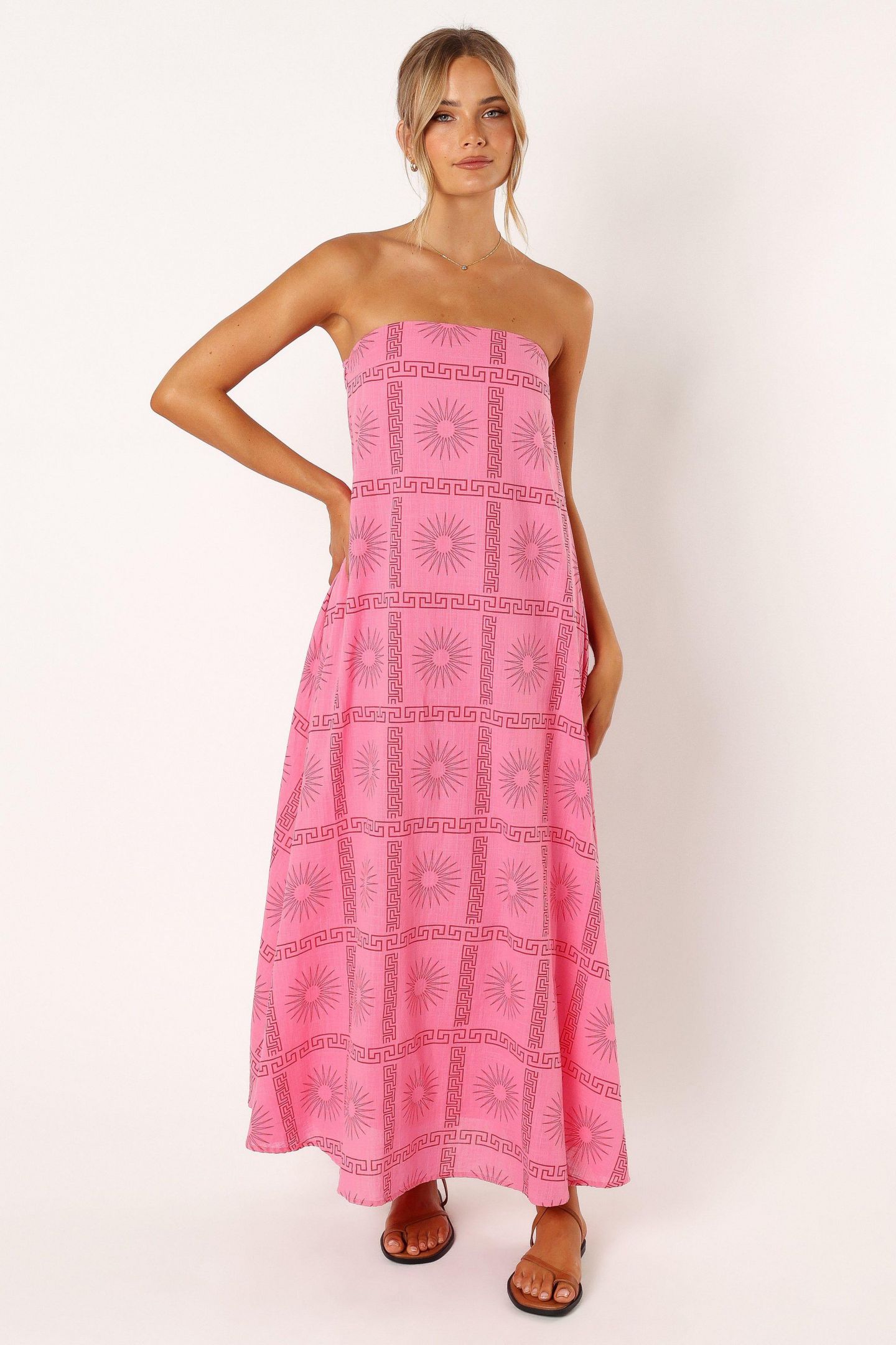 Женское платье Petal and Pup Soph Strapless Maxi, цвет: Розовый красный — фото 3