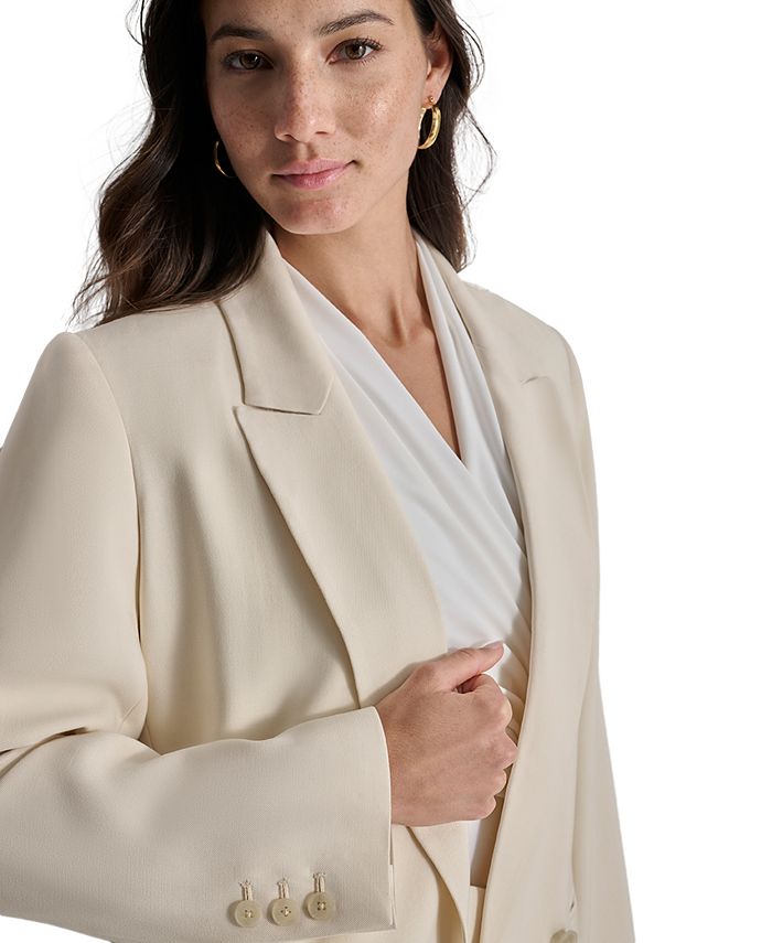 BiBi USA Single Breasted Peaked Lapel Blazer in Ivory for Women