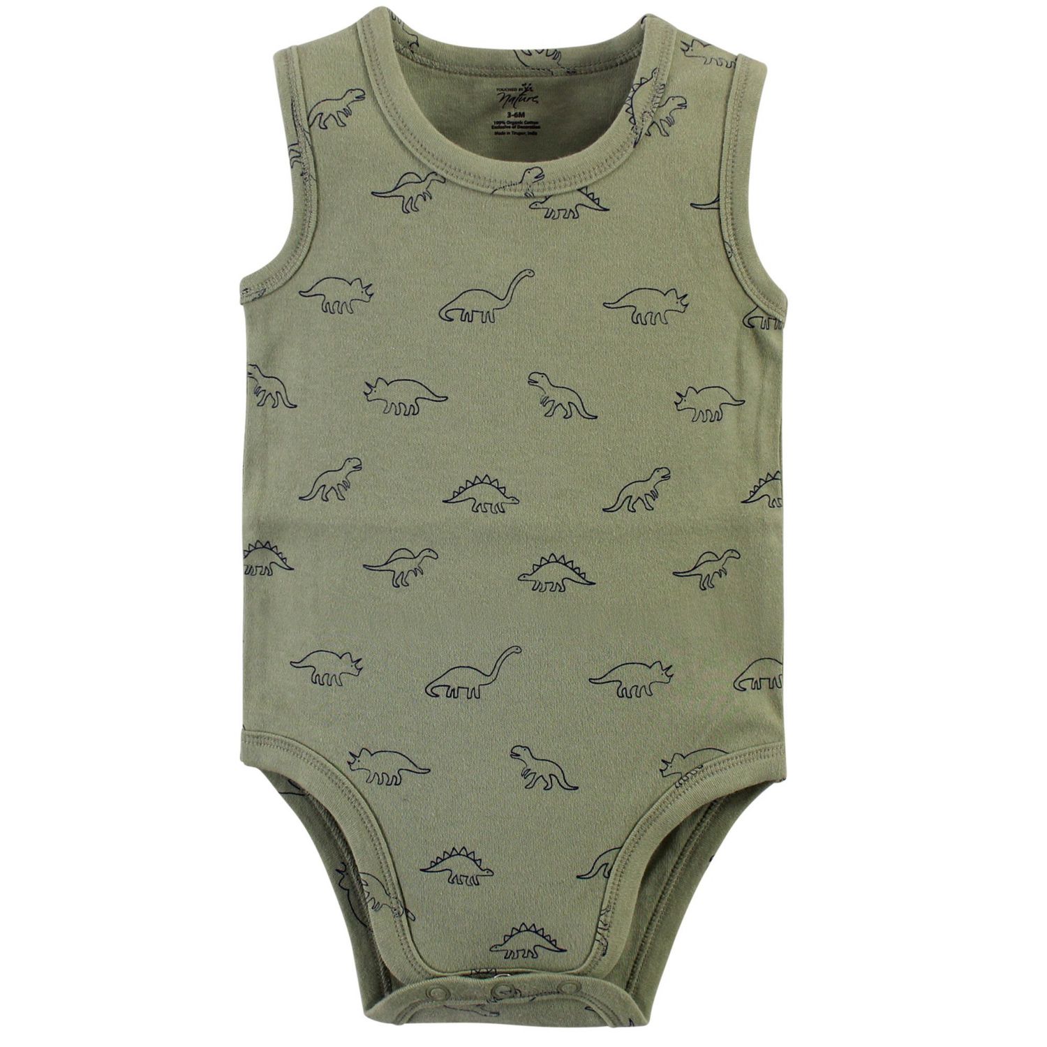 Baby Boys Five-Piece Natural Cotton Sleeveless Onesies