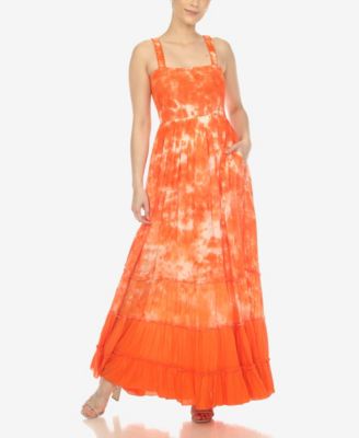 Women's Smocked Ruffle Maxi Dress