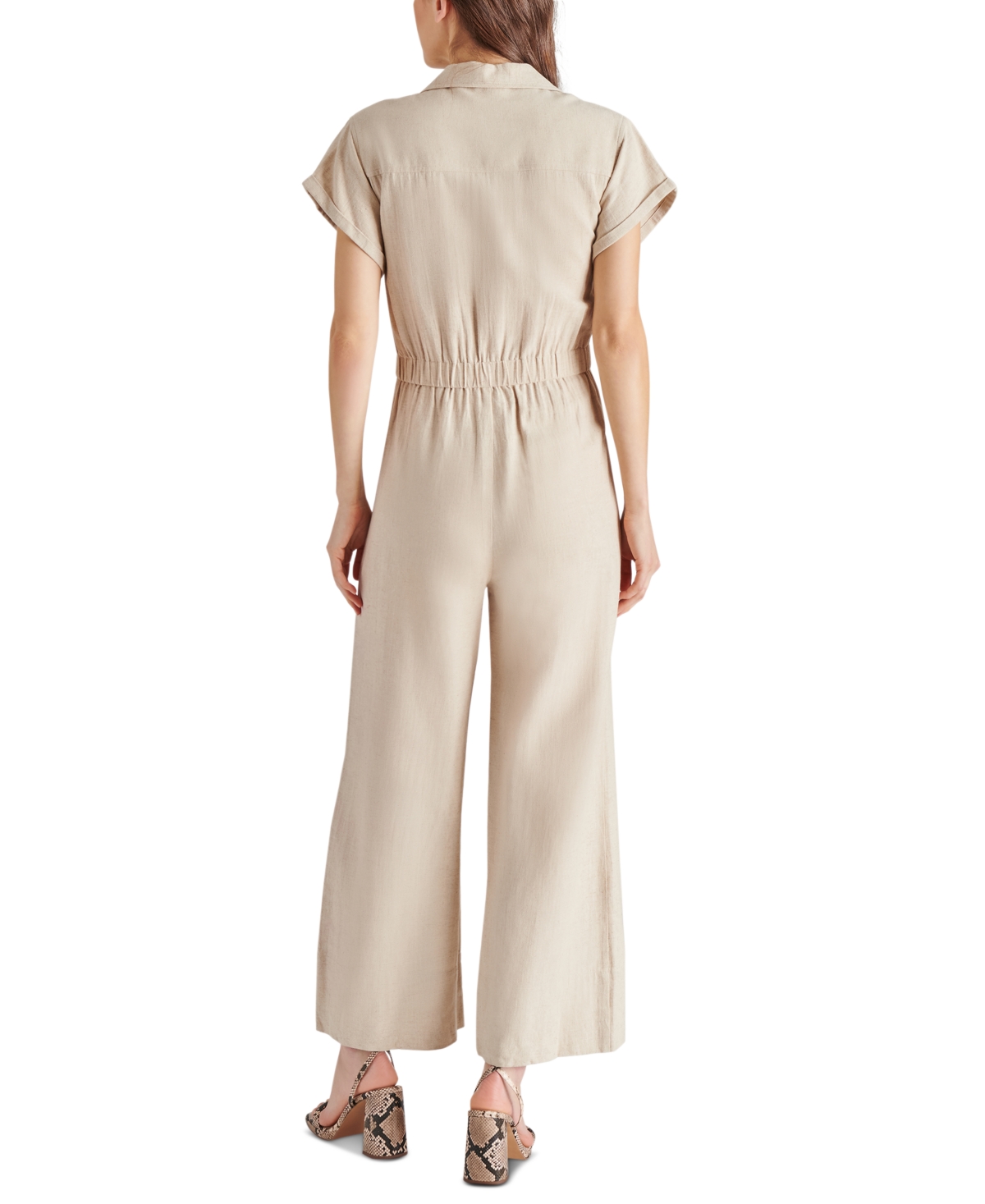 Steve Madden Women's Fara Collared Wide-Leg Jumpsuit