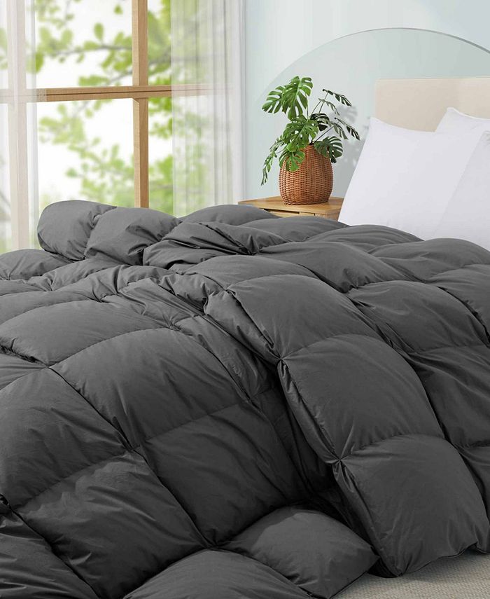 UNIKOME 100% Cotton Cover Goose Feather Down Comforter, Twin - Macy's