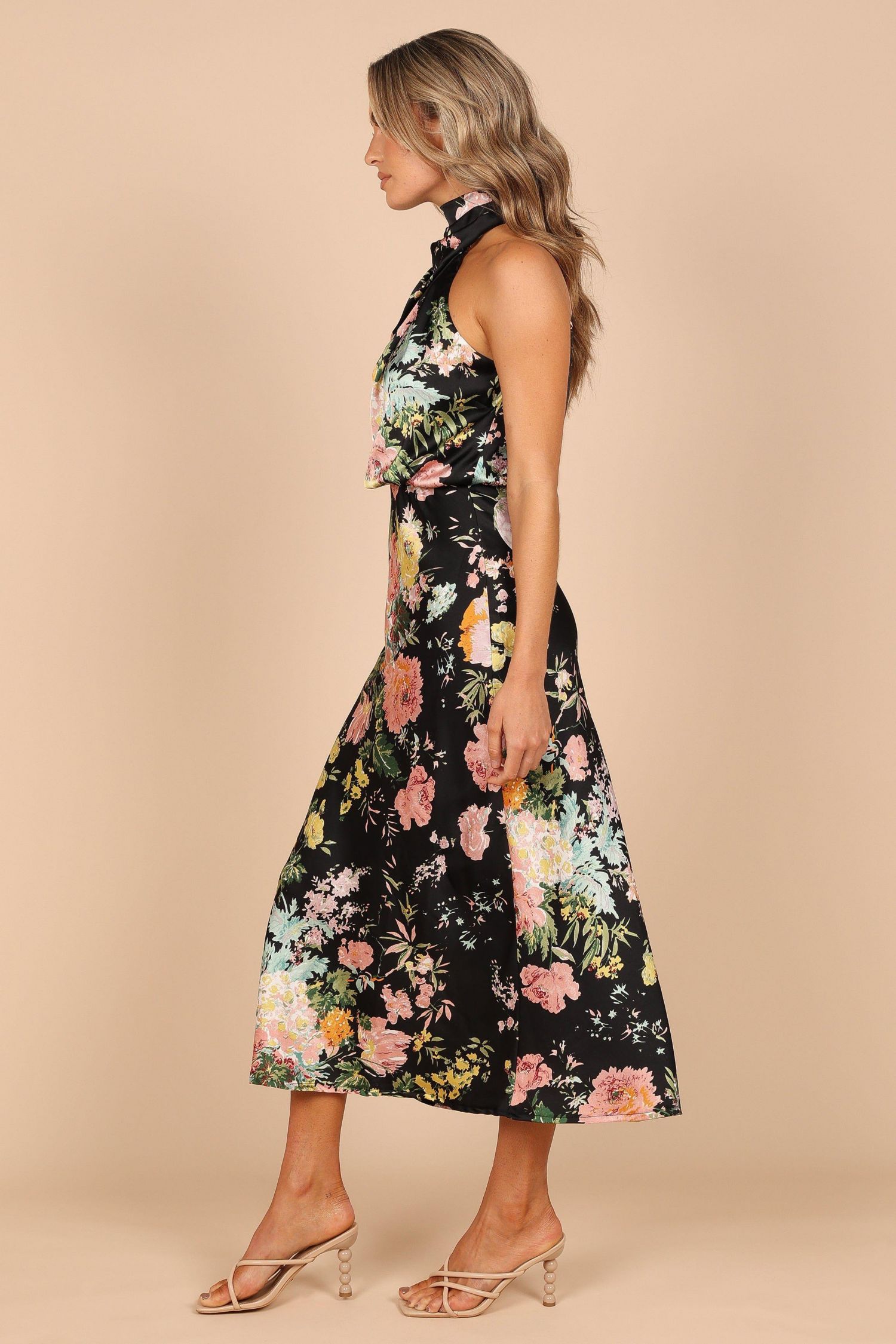 Womens Anabelle Halter Neck Midi Dress