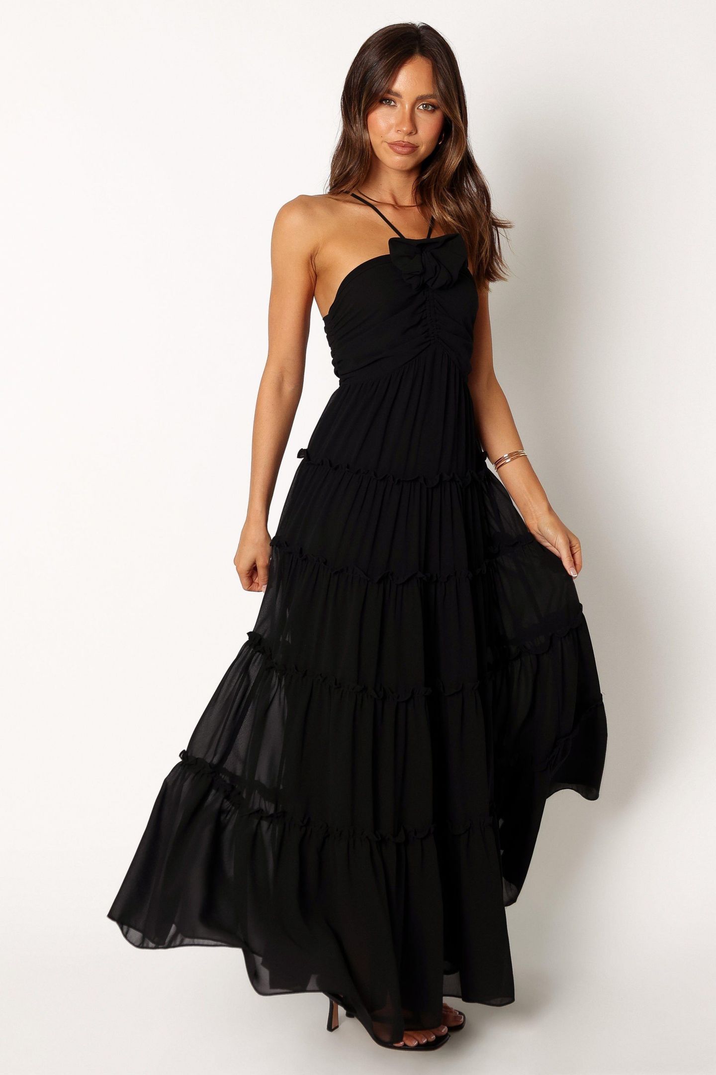Женское платье Petal and Pup Dottie Halter neck Maxi, цвет: Чёрный — фото 3