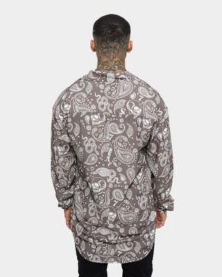 Men's Paisley Skulls Long Sleeve Button Up Shirt