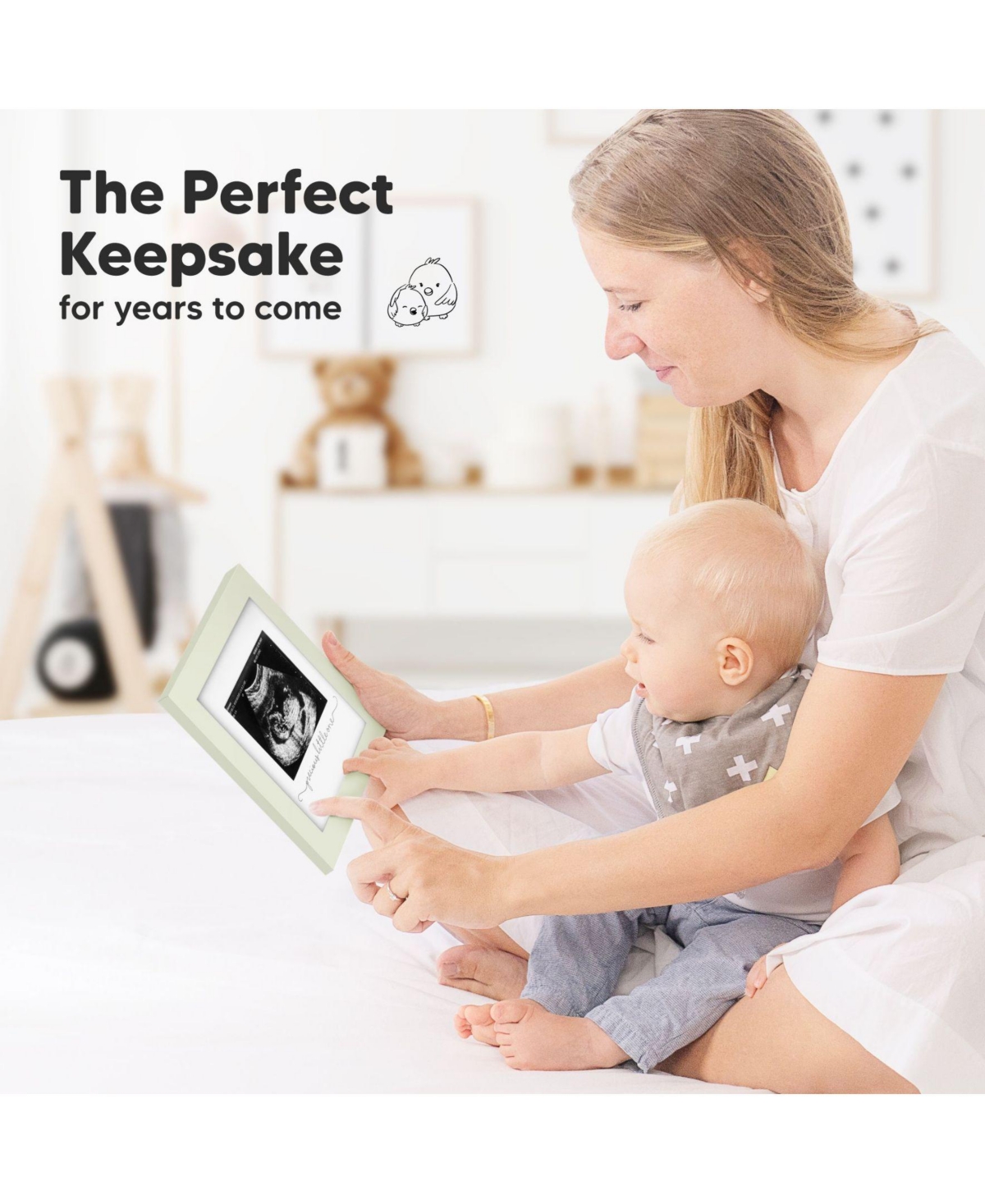 KeaBabies Solo Baby Sonogram Picture Frame, Modern Ultrasound Picture Frames, Pregnancy Announcements Sonogram Frame