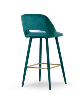 29.5" Anita Velvet Barstool, Set of 2