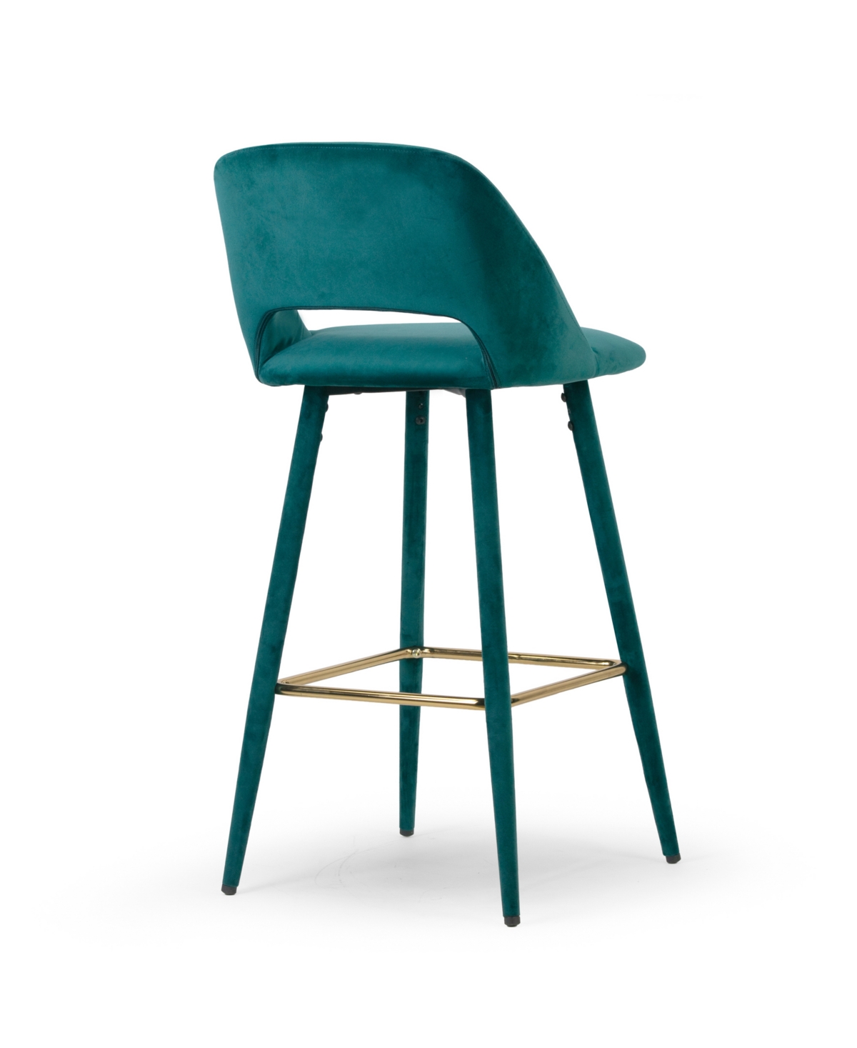 Glamour Home 29.5" Anita Velvet Barstool, Set Of 2 In Blue