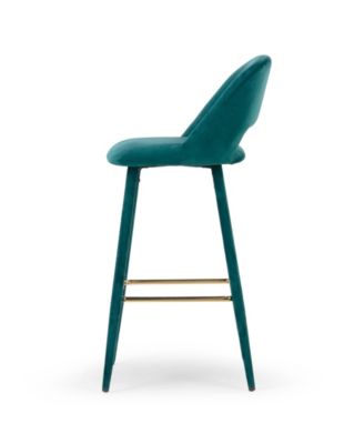 29.5" Anita Velvet Barstool, Set of 2