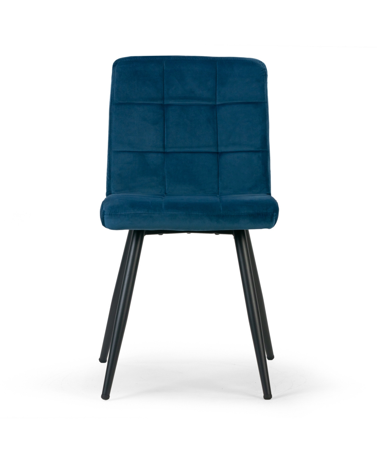Glamour Home 32.5" Anika Velvet Fabric, Steel Dining Chair, Set Of 2 In Blue