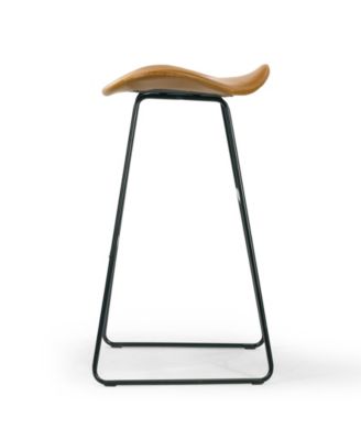 29.5" Aoi Polyester, Metal Barstool, Set of 2