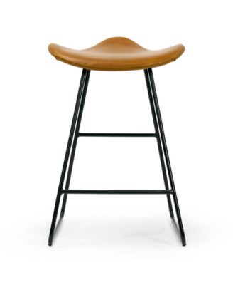 24" Aoi Polyester, Metal Counter Height Stool, Set of 2