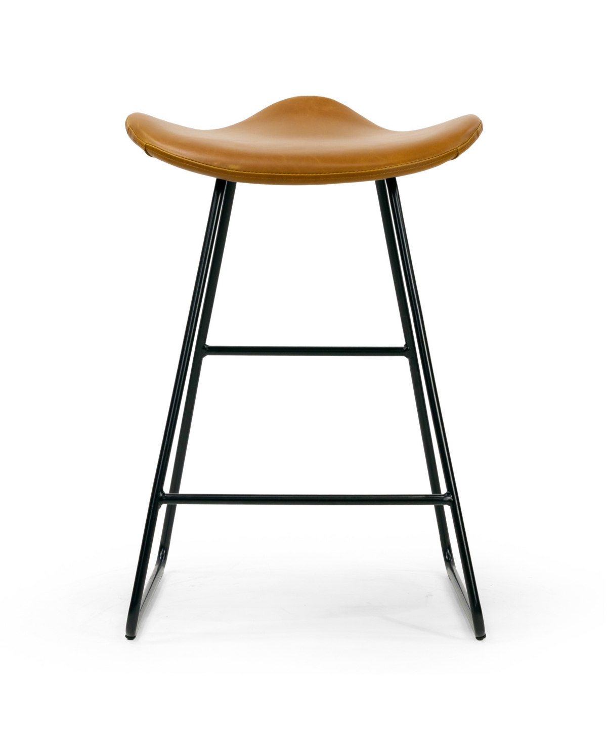 Glamour Home 24" Aoi Polyester, Metal Counter Height Stool, Set Of 2 In Brown