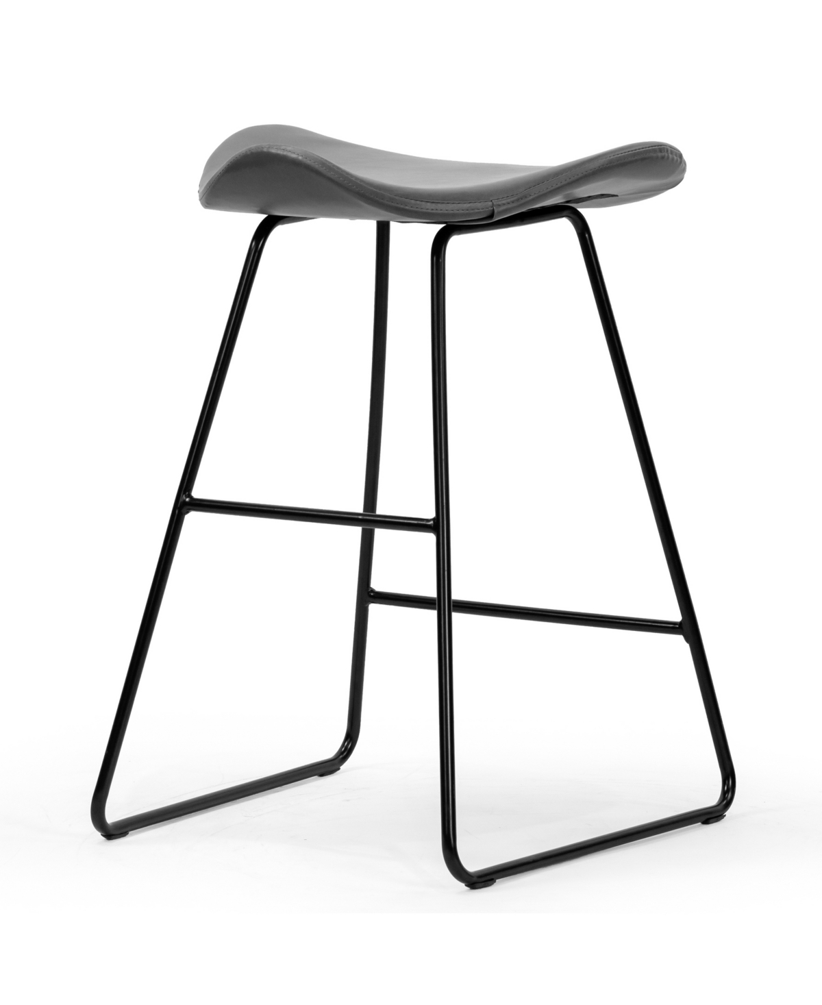 Glamour Home 24" Aoi Polyester, Metal Counter Height Stool, Set Of 2 In Grey