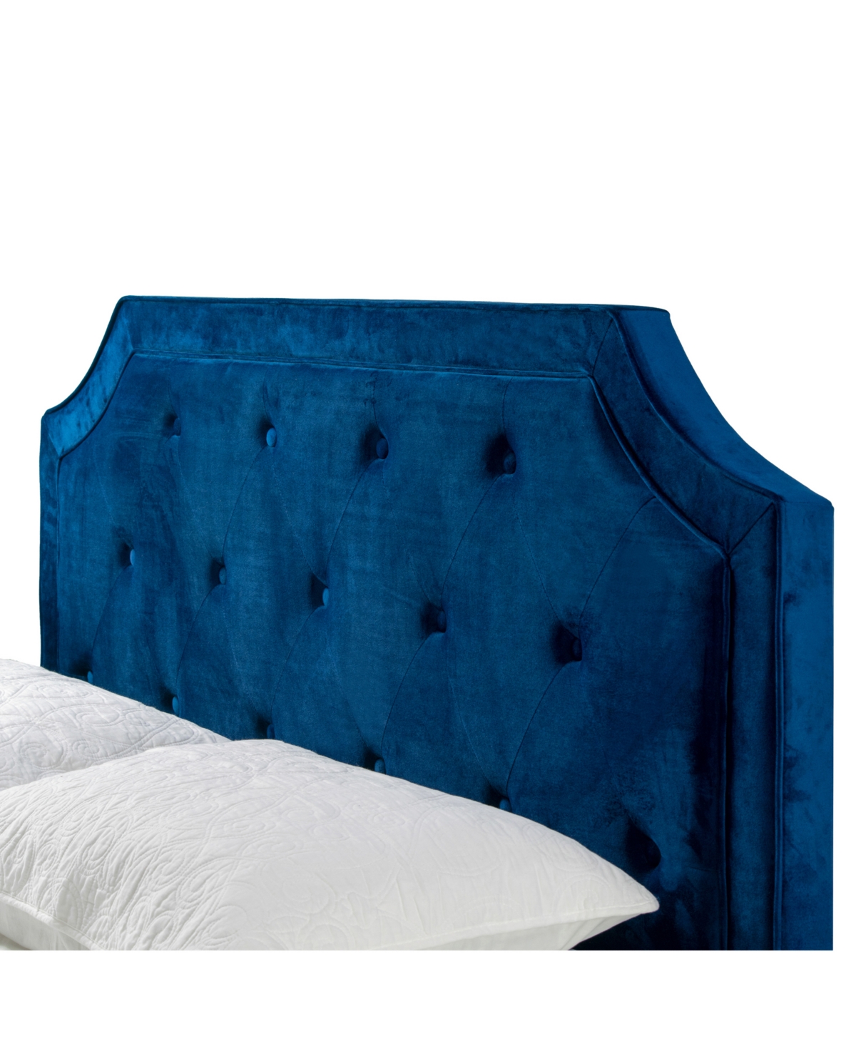 Glamour Home 49.38" Aria Fabric, Rubberwood Queen Bed In Navy