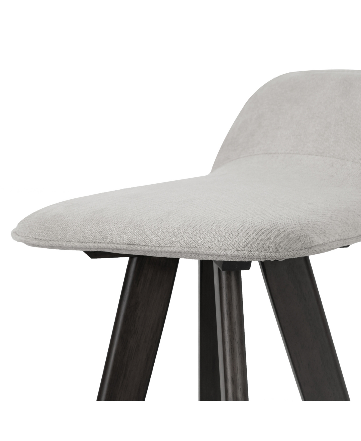Glamour Home 25.98" Asta Rubberwood, Fabric Counter Height Stool, Set Of 2 In Grey