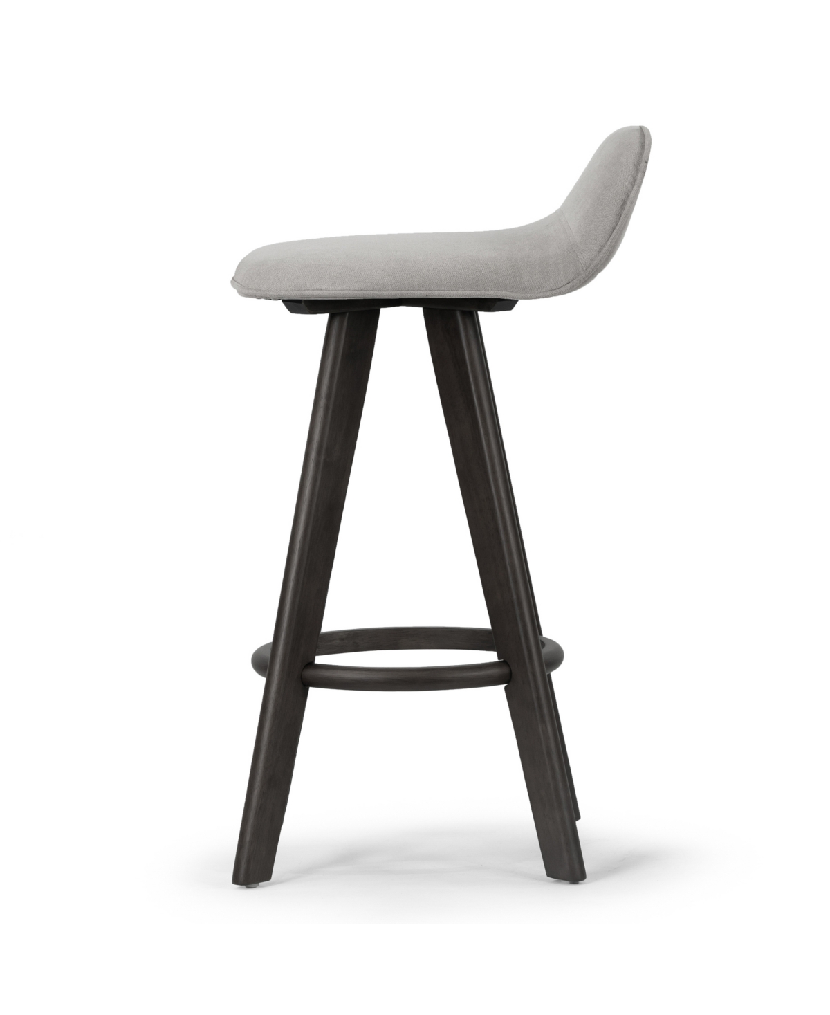 Glamour Home 25.98" Asta Rubberwood, Fabric Counter Height Stool, Set Of 2 In Grey