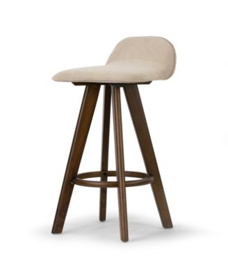25.98" Asta Rubberwood, Fabric Counter Height Stool, Set of 2