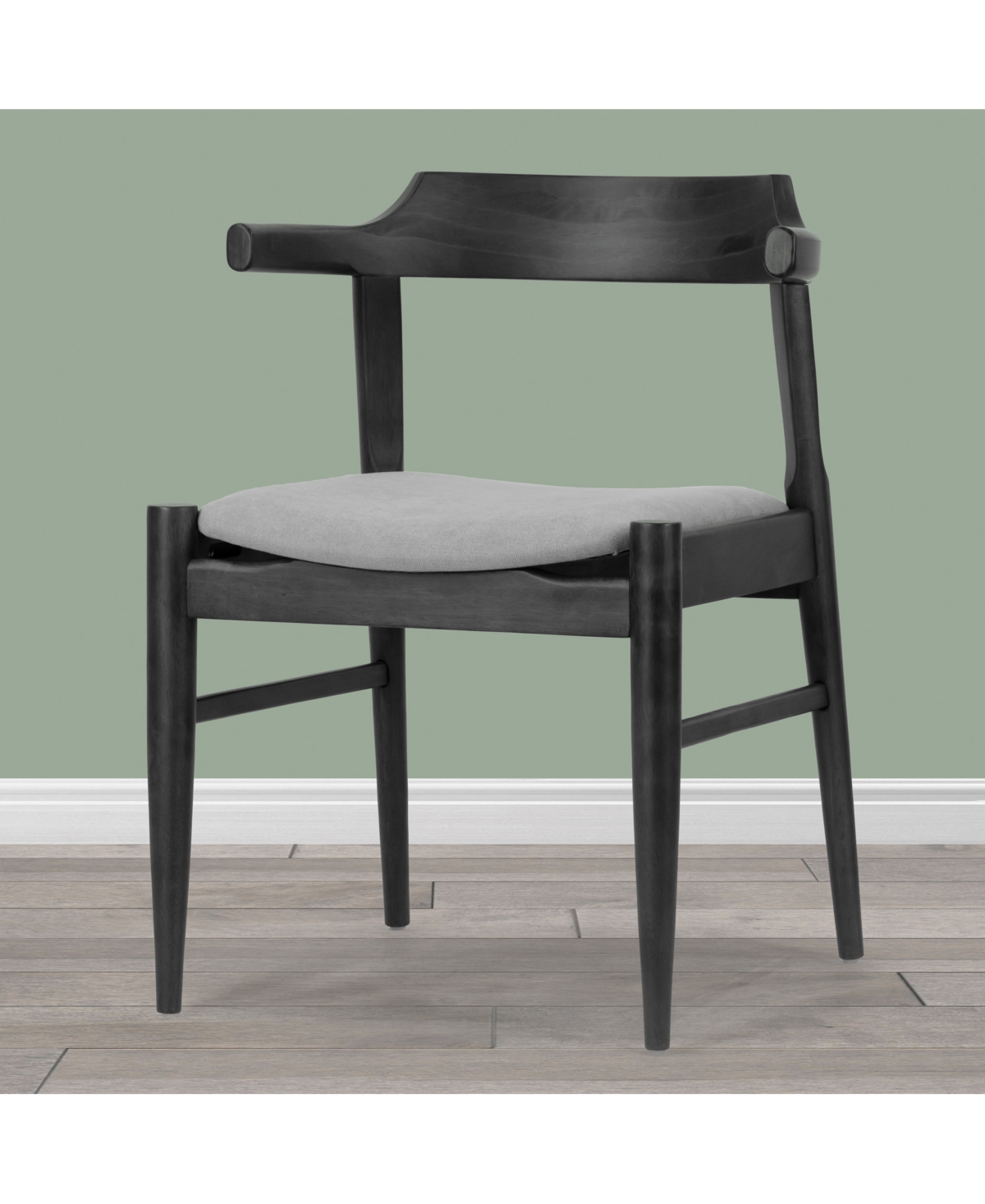 Glamour Home 28.35" Atlas Rubberwood, Fabric Dining Chair, Set Of 2 In Grey