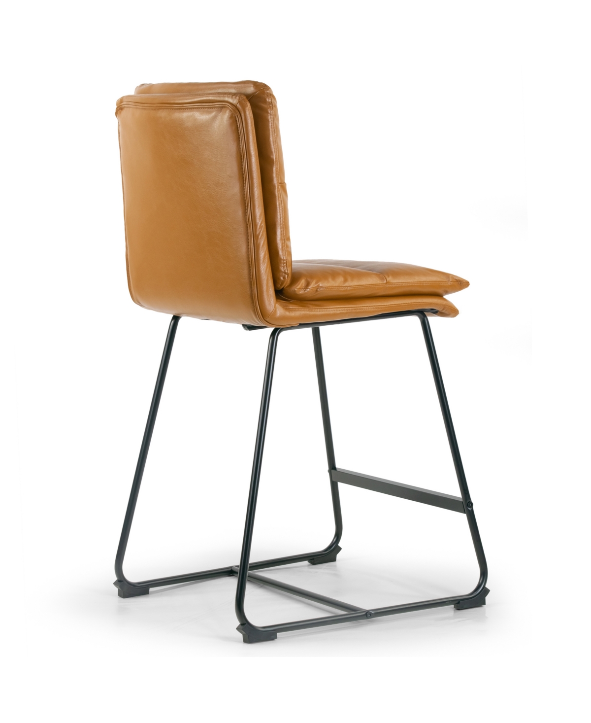 Glamour Home 26.5" Aulani Iron, Polyester Counter Height Stool, Set Of 2 In Brown