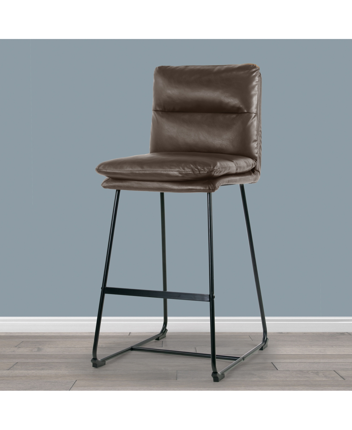 Glamour Home 30" Aulani Iron, Polyester Barstool, Set Of 2 In Dark Brown
