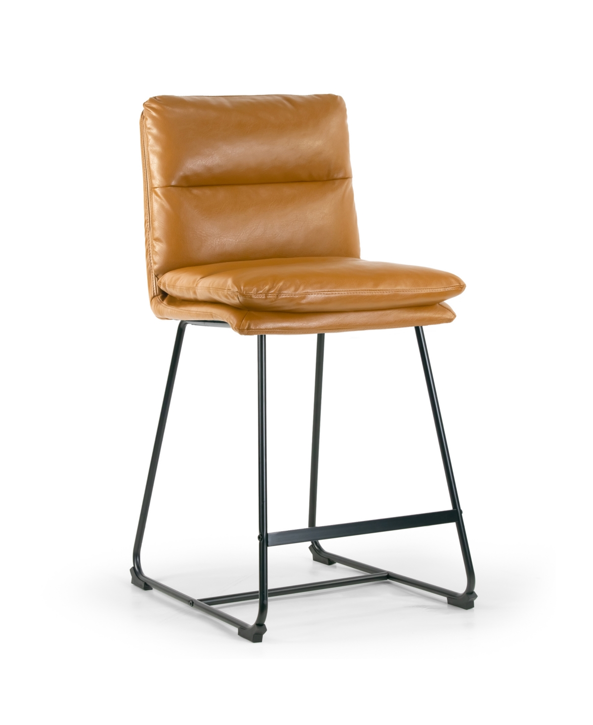 Glamour Home 26.5" Aulani Iron, Polyester Counter Height Stool, Set Of 2 In Brown